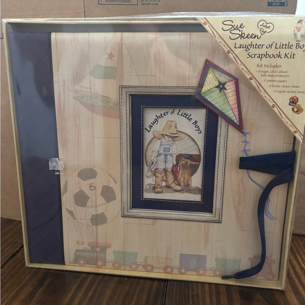 Laughter of little Boys' Scrapbook Kit - Blue and Cream